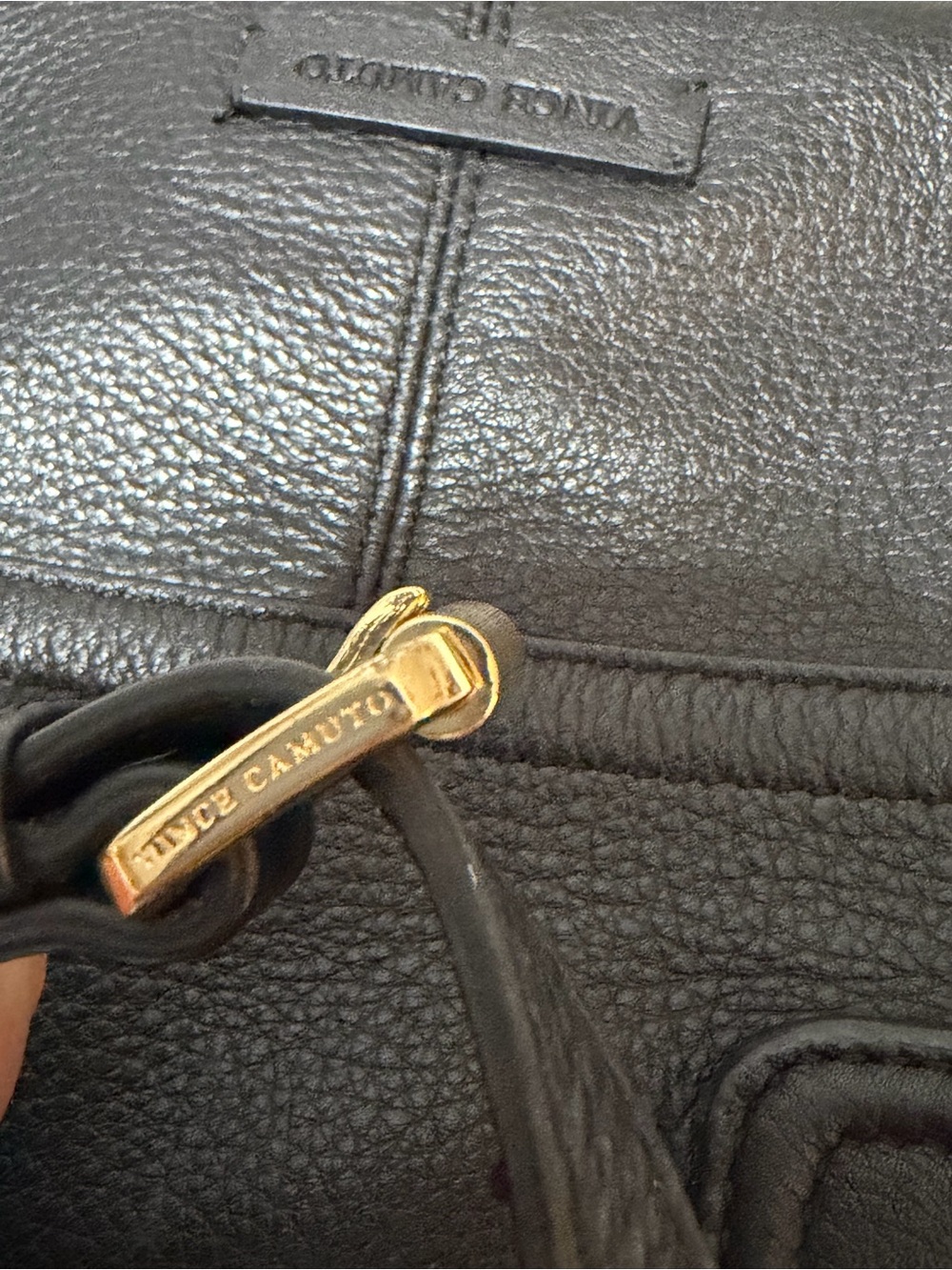 Vince Camuto Black Pebbled Leather Top-Handle Satchel with Stud Trim - Picture 3 of 8
